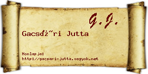 Gacsári Jutta névjegykártya
